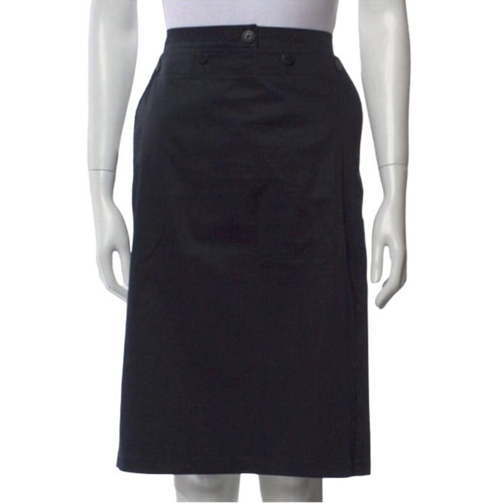 Giorgio Armani Women's Chic Preppy Business Quiet Luxury Pencil Skirt Blue L
